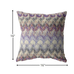16” Magenta Cream Hatch Zippered Suede Throw Pillow - Homeroots