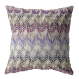 18” Magenta Cream Hatch Zippered Suede Throw Pillow - Homeroots