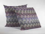 18” Magenta Cream Hatch Zippered Suede Throw Pillow - Homeroots