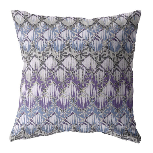 16” Purple Gray Hatch Zippered Suede Throw Pillow - Homeroots