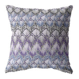 16” Purple Gray Hatch Zippered Suede Throw Pillow - Homeroots