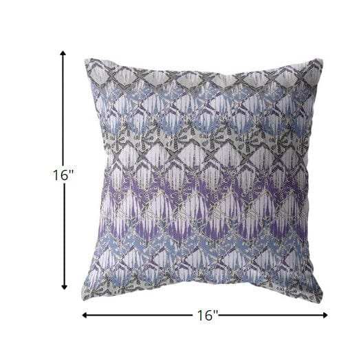 16” Purple Gray Hatch Zippered Suede Throw Pillow - Homeroots - Flyclothing LLC