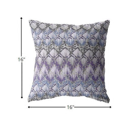 16” Purple Gray Hatch Zippered Suede Throw Pillow - Homeroots