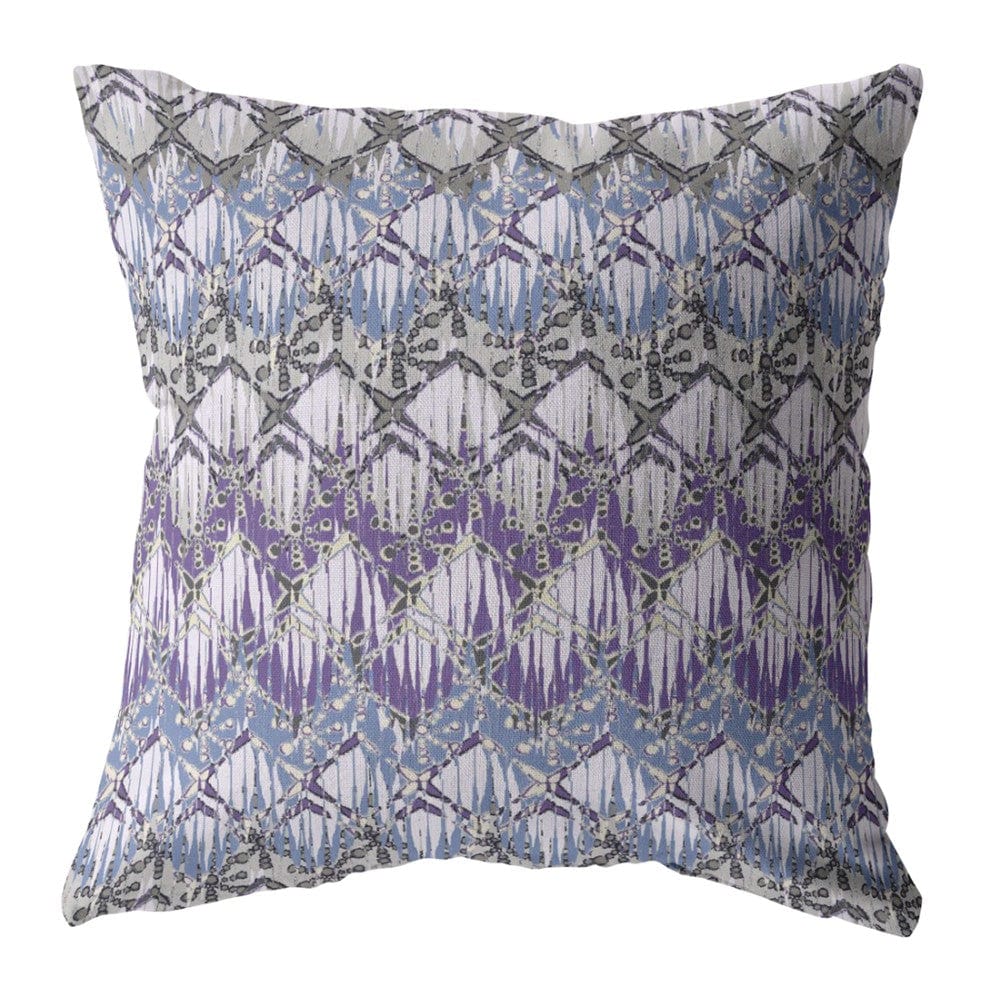 18” Purple Gray Hatch Zippered Suede Throw Pillow - Homeroots