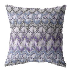18” Purple Gray Hatch Zippered Suede Throw Pillow - Homeroots