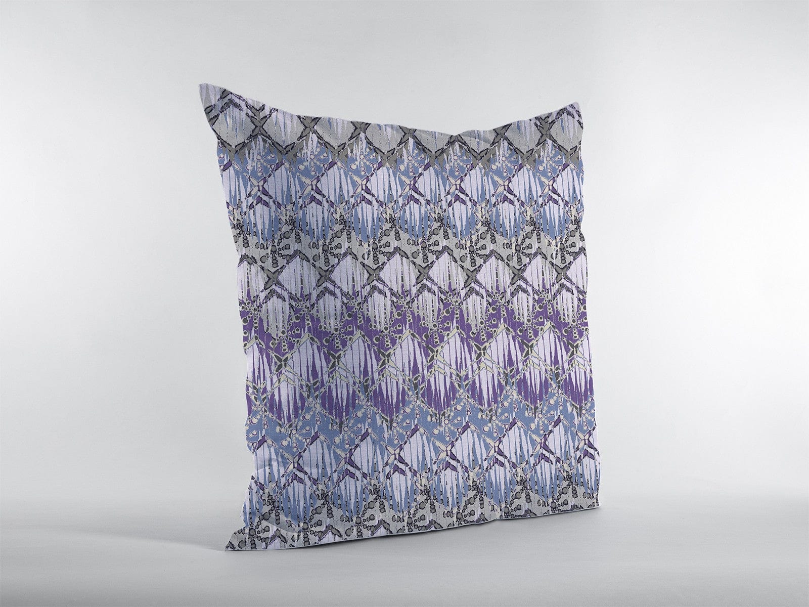 18” Purple Gray Hatch Zippered Suede Throw Pillow - Homeroots
