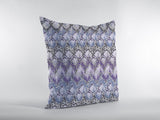 18” Purple Gray Hatch Zippered Suede Throw Pillow - Homeroots