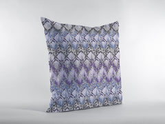 18” Purple Gray Hatch Zippered Suede Throw Pillow - Homeroots