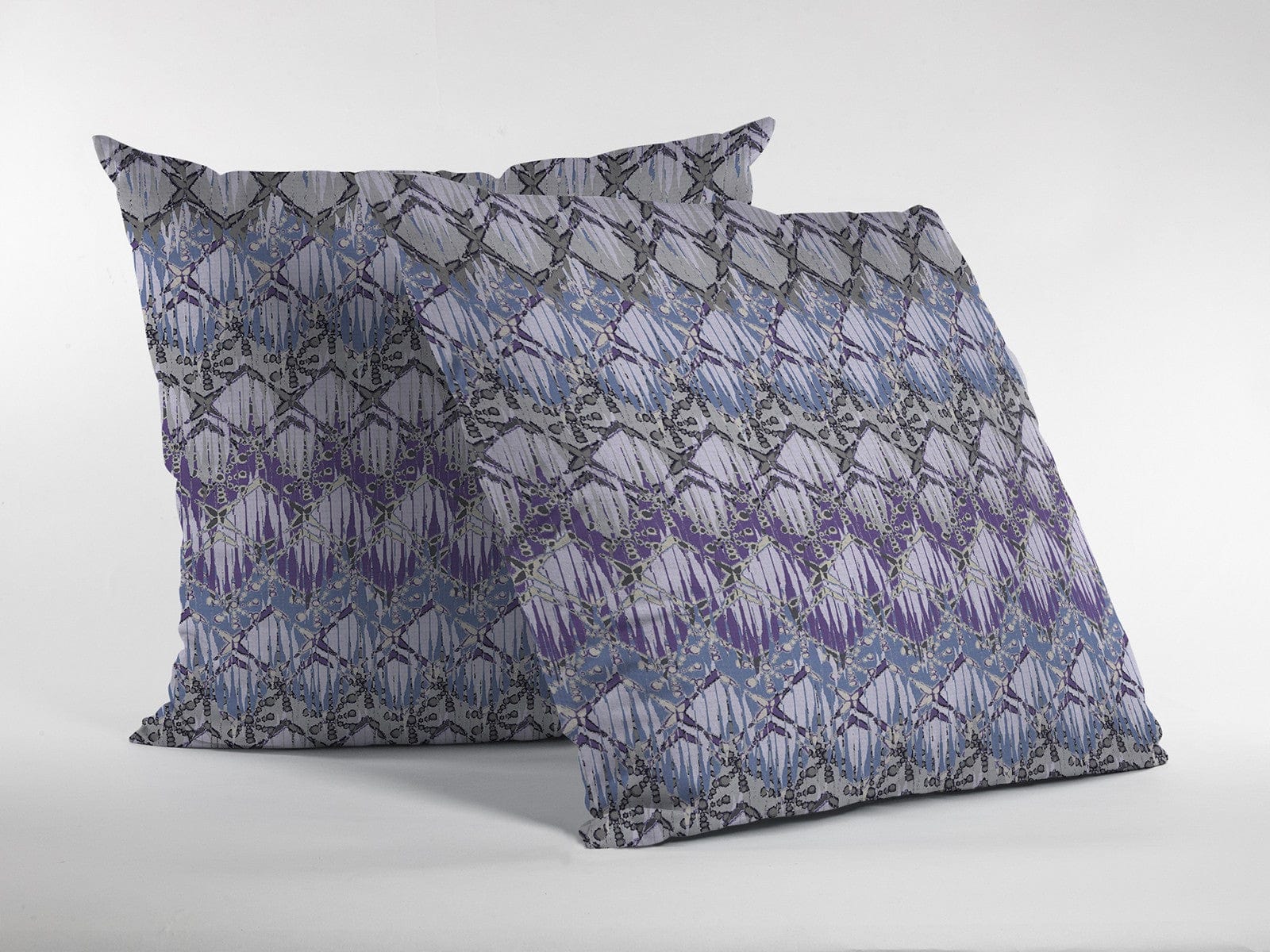 18” Purple Gray Hatch Zippered Suede Throw Pillow - Homeroots
