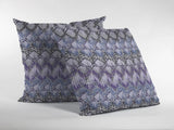 18” Purple Gray Hatch Zippered Suede Throw Pillow - Homeroots
