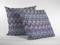 18” Purple Gray Hatch Zippered Suede Throw Pillow - Homeroots
