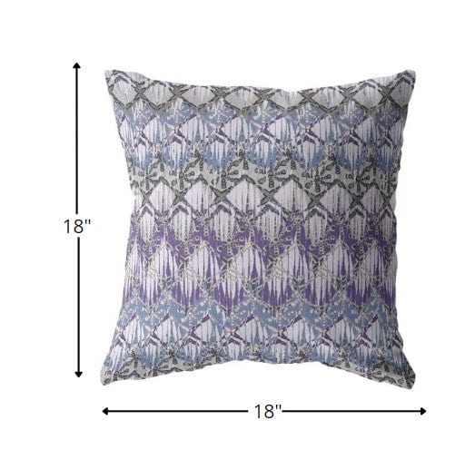 18” Purple Gray Hatch Zippered Suede Throw Pillow - Homeroots