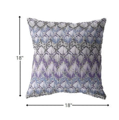 18” Purple Gray Hatch Zippered Suede Throw Pillow - Homeroots