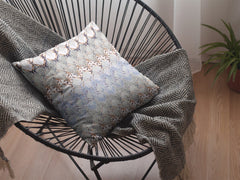 16” Orange Gray Hatch Zippered Suede Throw Pillow - Homeroots