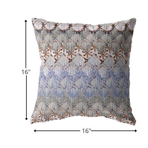 16” Orange Gray Hatch Zippered Suede Throw Pillow - Homeroots
