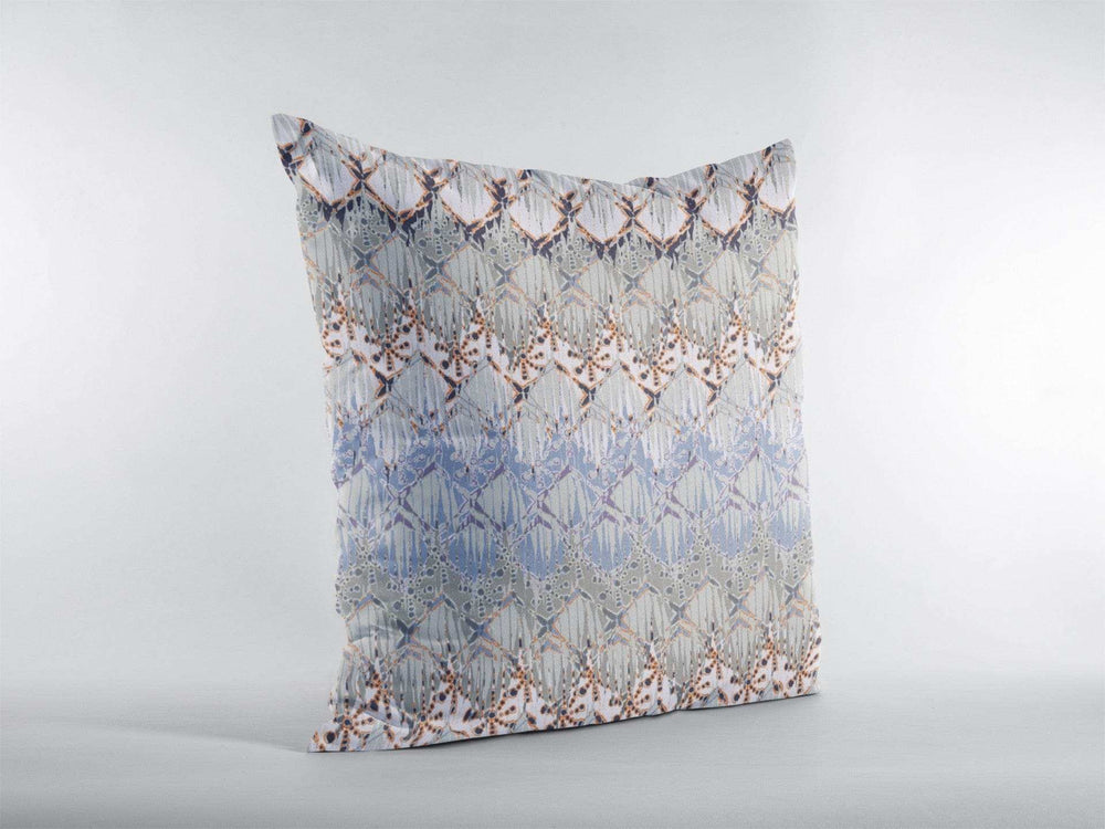 18” Orange Gray Hatch Zippered Suede Throw Pillow - Homeroots - Flyclothing LLC