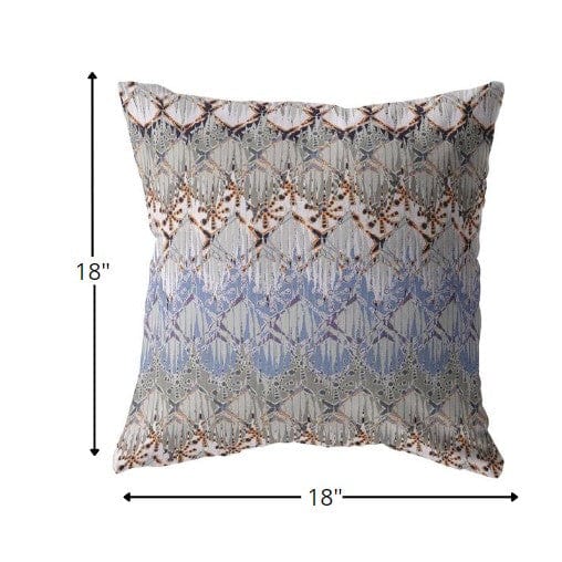 18” Orange Gray Hatch Zippered Suede Throw Pillow - Homeroots