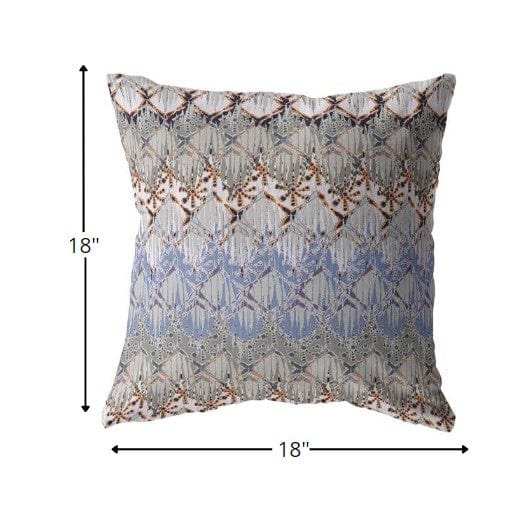 18” Orange Gray Hatch Zippered Suede Throw Pillow - Homeroots - Flyclothing LLC