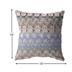 18” Orange Gray Hatch Zippered Suede Throw Pillow - Homeroots