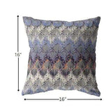 16” Blue Gray Hatch Zippered Suede Throw Pillow - Homeroots - Flyclothing LLC