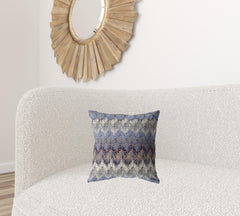 16” Blue Gray Hatch Zippered Suede Throw Pillow - Homeroots