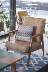 18” Blue Gray Hatch Zippered Suede Throw Pillow - Homeroots