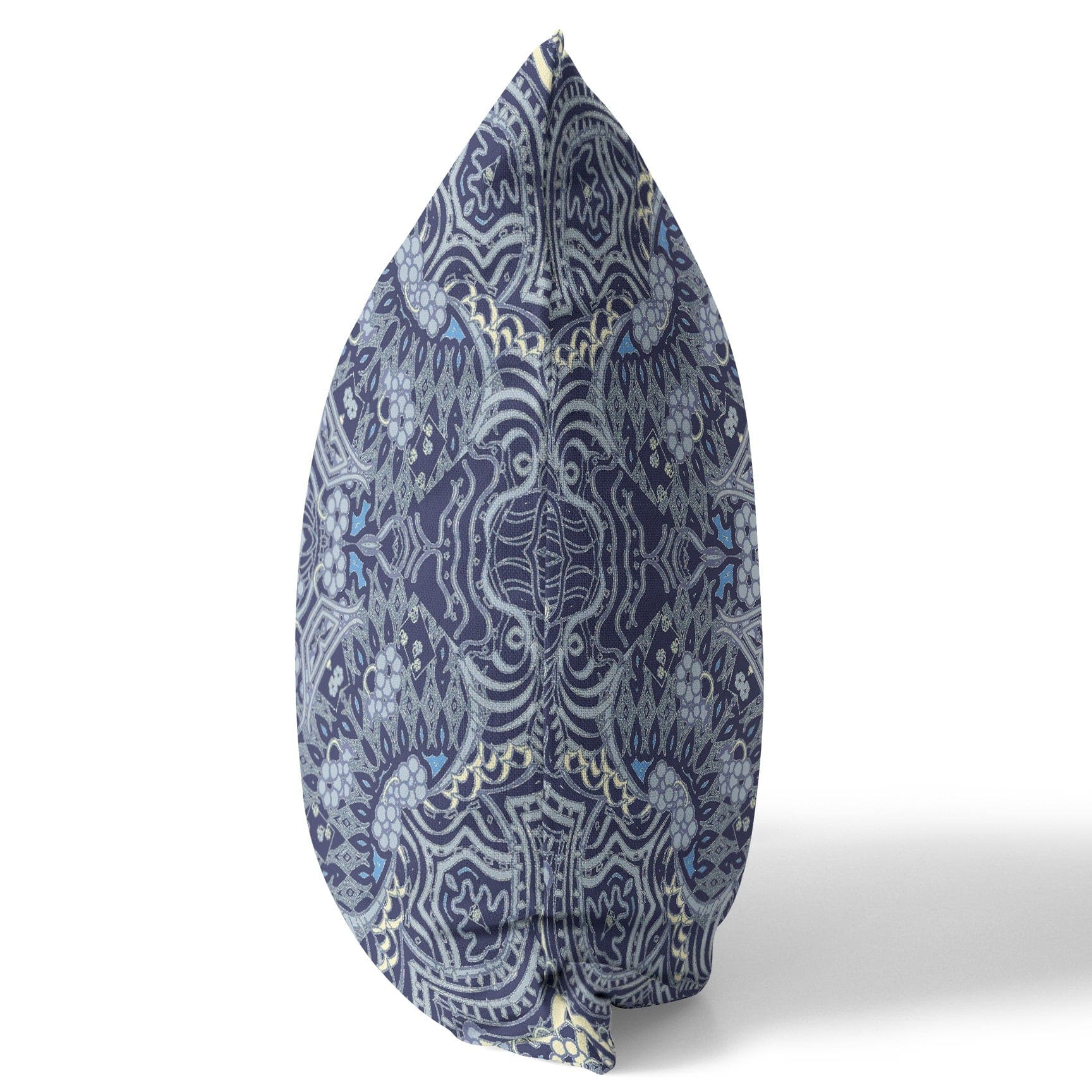16” Indigo Boho Ornate Zippered Suede Throw Pillow - Homeroots
