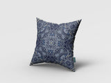 18” Indigo Boho Ornate Zippered Suede Throw Pillow - Homeroots