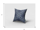 18” Indigo Boho Ornate Zippered Suede Throw Pillow - Homeroots - Flyclothing LLC