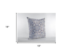 18” Yellow Gray Boho Ornate Zippered Suede Throw Pillow - Homeroots