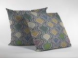 16” Gray Gold Ogee Zippered Suede Throw Pillow - Homeroots