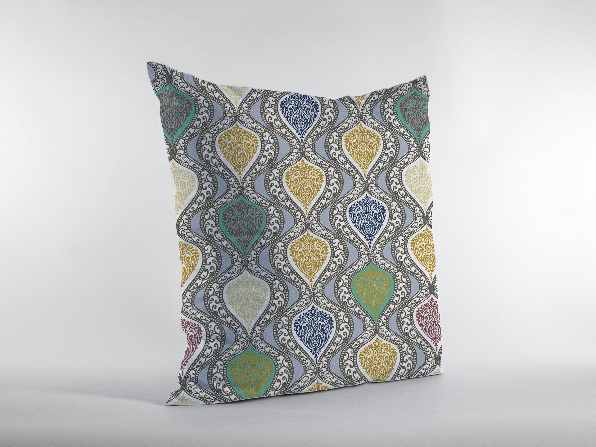 18” Gray Gold Ogee Zippered Suede Throw Pillow - Homeroots