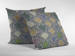 18” Gray Gold Ogee Zippered Suede Throw Pillow - Homeroots