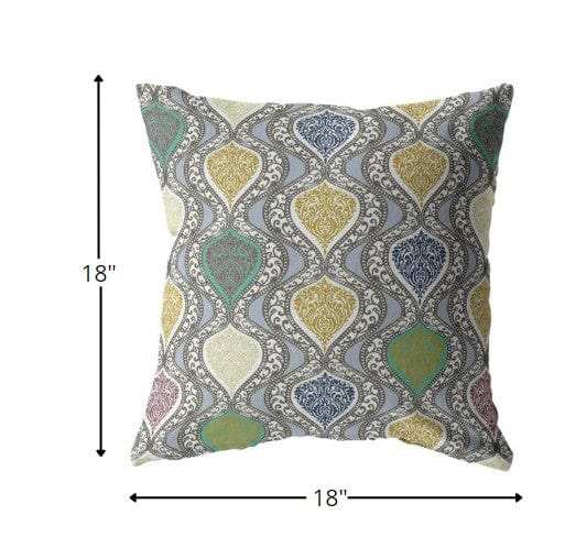 18” Gray Gold Ogee Zippered Suede Throw Pillow - Homeroots - Flyclothing LLC