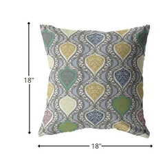 18” Gray Gold Ogee Zippered Suede Throw Pillow - Homeroots