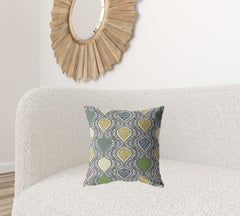 18” Gray Gold Ogee Zippered Suede Throw Pillow - Homeroots