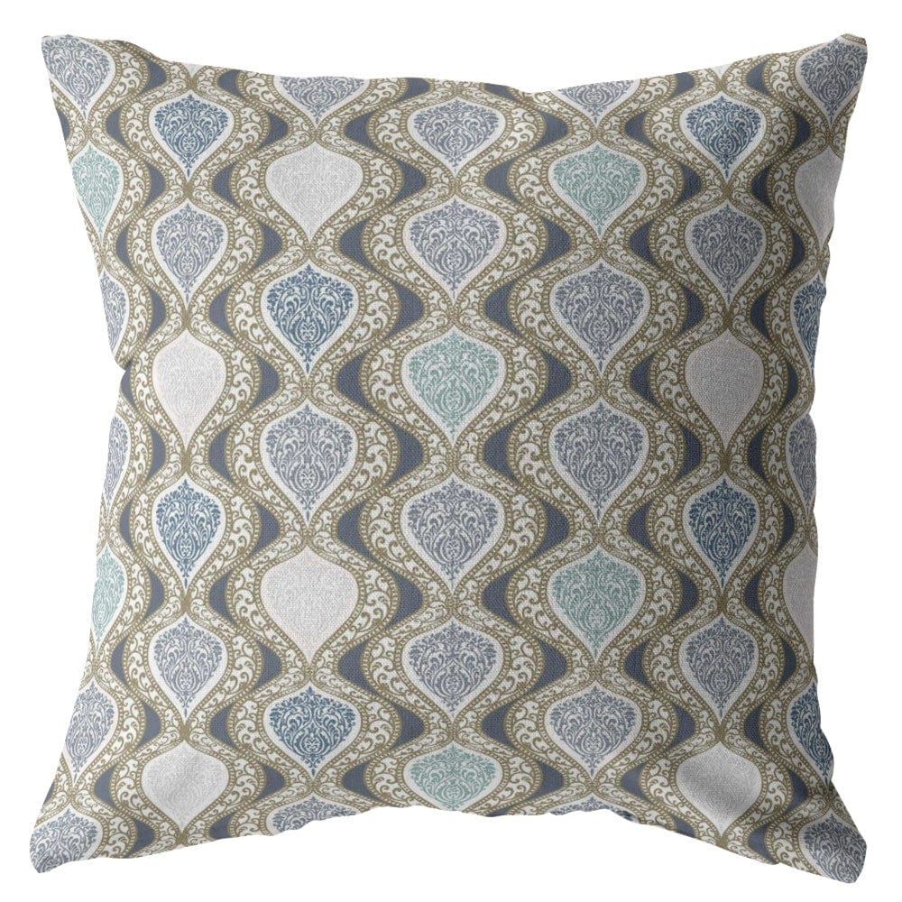 16” Gray Ogee Zippered Suede Throw Pillow - Homeroots