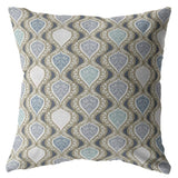 16” Gray Ogee Zippered Suede Throw Pillow - Homeroots