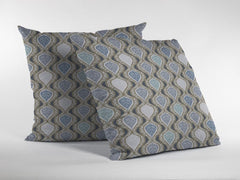 16” Gray Ogee Zippered Suede Throw Pillow - Homeroots