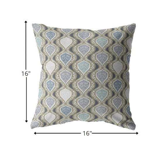 16” Gray Ogee Zippered Suede Throw Pillow - Homeroots - Flyclothing LLC