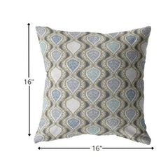 16” Gray Ogee Zippered Suede Throw Pillow - Homeroots