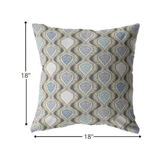 18” Gray Ogee Zippered Suede Throw Pillow - Homeroots - Flyclothing LLC