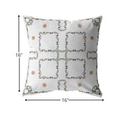16” White Floral Suede Zippered Throw Pillow - Homeroots - Flyclothing LLC