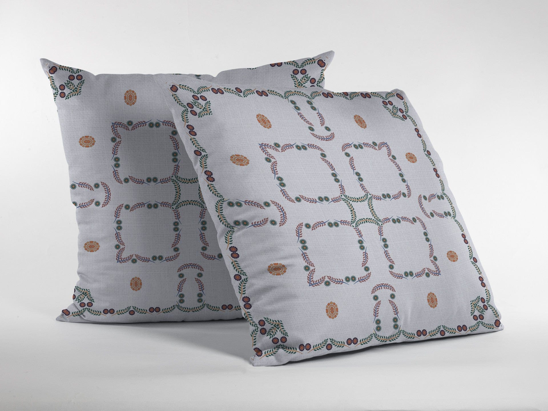 18” White Floral Suede Zippered Throw Pillow - Homeroots