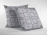 18” White Floral Suede Zippered Throw Pillow - Homeroots