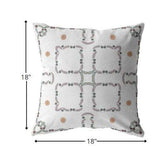 18” White Floral Suede Zippered Throw Pillow - Homeroots - Flyclothing LLC