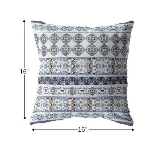 16” Navy White Strips Zippered Suede Throw Pillow - Homeroots - Flyclothing LLC