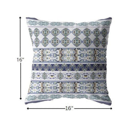 16” Navy White Strips Zippered Suede Throw Pillow - Homeroots
