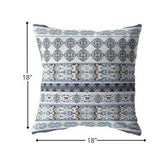 18” Navy White Strips Zippered Suede Throw Pillow - Homeroots - Flyclothing LLC