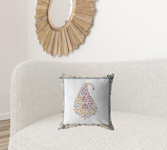 18” Red White Paisley Suede Zippered Throw Pillow - Homeroots